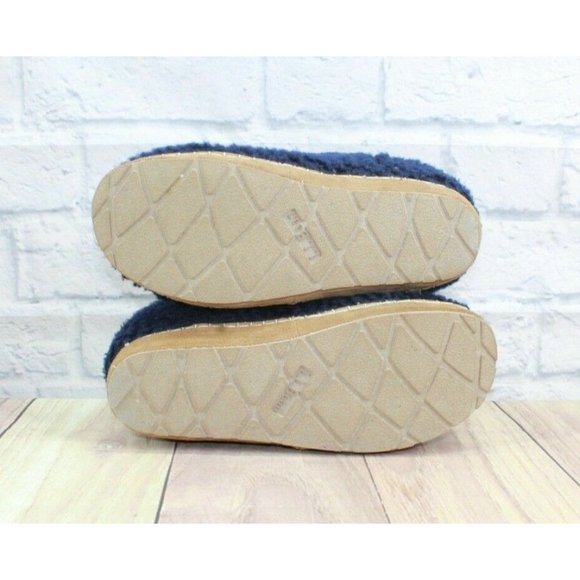 LL Bean Blue Pile Fleece Cozy Slipper Booties Size 9 M - Picture 10 of 10